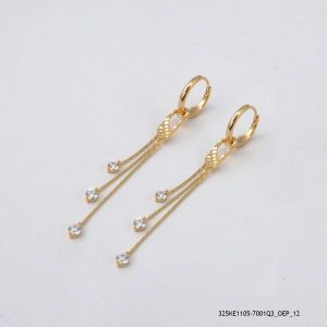 18KGP TASSEL CRYSTAL HOOPS