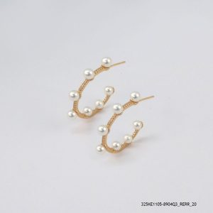 18KGP SYN PEARL HOOPS