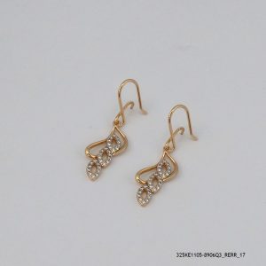 18KGP CRYSTAL DANGLING HOOPS