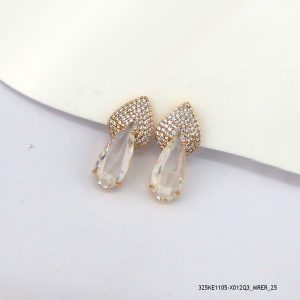 18KGP LUXURY CRYSTAL HOOPS