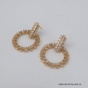 18KGP BAGUETTE CRYSTAL EARRING