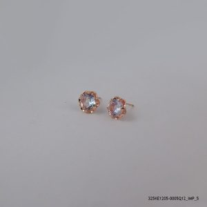 ROSE GOLD PLATED CRYSTAL FLOWER EARRINGS