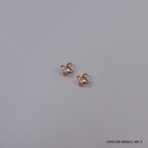 ROSE GOLD PLATED CRYSTAL FLOWER EARRINGS