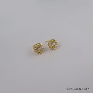 18KGP FLOWER CRYSTAL EARRINGS