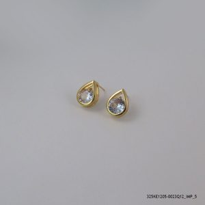 18KGP CRYSTAL PEAR EARRINGS
