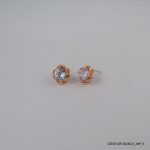 ROSE GOLD PLATED CRYSTAL FLOWER EARRINGS