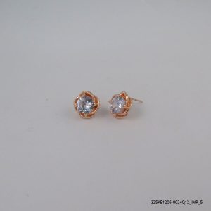 ROSE GOLD PLATED CRYSTAL FLOWER EARRINGS