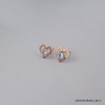 ROSE GOLD PLATED CRYSTAL HEART EARRINGS