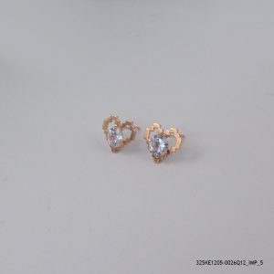 ROSE GOLD PLATED CRYSTAL HEART EARRINGS