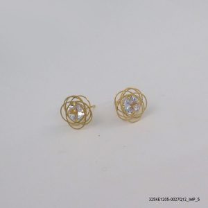 18KGP FLOWER CRYSTAL EARRINGS
