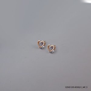ROSE GOLD PLATED CRYSTAL HEART EARRINGS