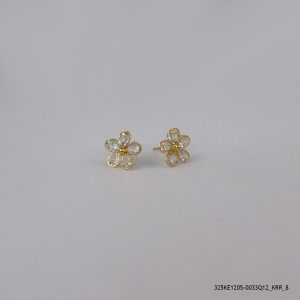 18KGP FLOWER CRYSTAL EARRINGS