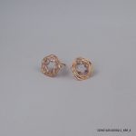 ROSE GOLD PLATED CRYSTAL FLOWER EARRINGS