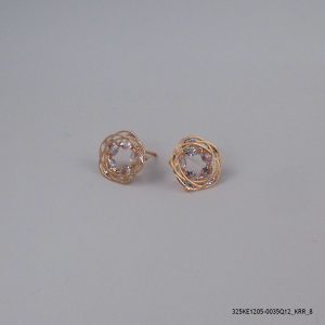 ROSE GOLD PLATED CRYSTAL FLOWER EARRINGS
