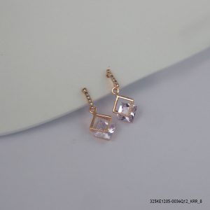 ROSE GOLD PLATED CRYSTAL DANGLING EARRINGS
