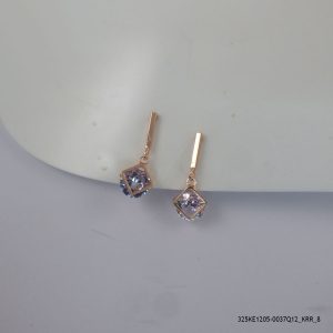 ROSE GOLD PLATED CRYSTAL DANGLING EARRINGS