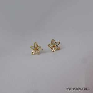18KGP FLOWER CRYSTAL EARRINGS