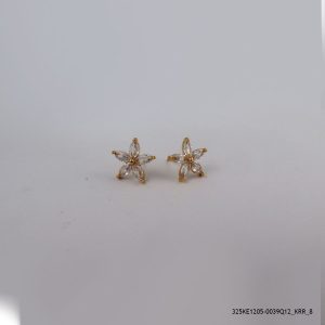 18KGP FLOWER CRYSTAL EARRINGS