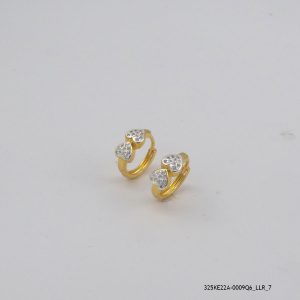 24KGP 2Colour Crystal Heart Hoops