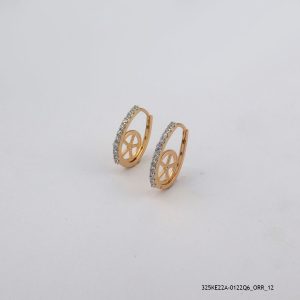 18KGP 2Color GP Crystal Hoops