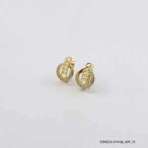 14KGP Crystal U Hoops