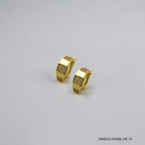 14KGP Crystal U Hoops