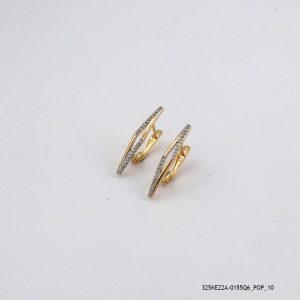 18KGP 2Color Crystal U Hoops