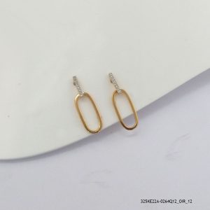 18KGP 2Colour Delicate Crystal Earring