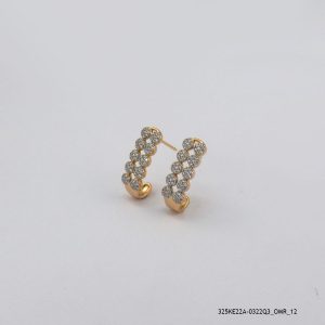 18KGP Cluster Crystal Earring
