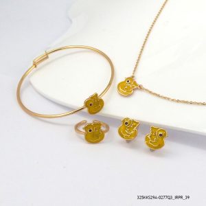 18KGP KIDS ENAMEL BIRD SET