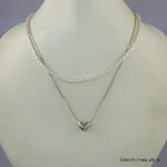 SILVER PLATED BEADED HEART NECKLACE