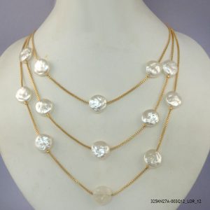18KGP LINER SYN PEARL NECKLACE