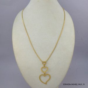 18KGP 3 HEART LONG NECKLACE