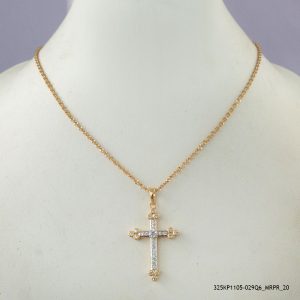 18KGP 2Color Cross Pendant