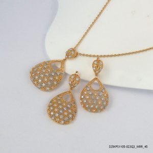 18KGP 2Color Crystal Net Set