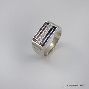 MENS BLACK CZ SILVER RINGS