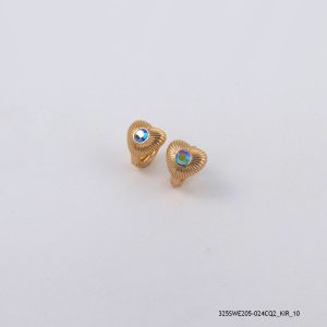 18KGP CVM CRYSTAL HEART HOOPS