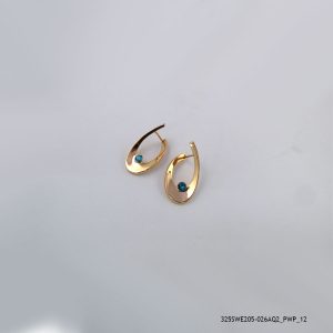 18KGP AQUA CRYSTAL HOOPS