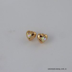 18KGP AB2X CRYSTAL HEART HOOPS