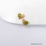 18KGP PERIDOT CRYSTAL HEART HOOPS