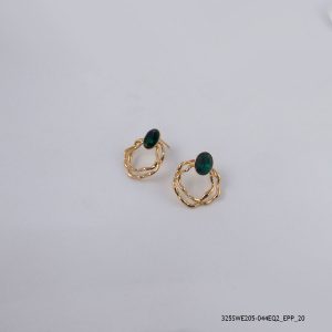18KGP EMERALD CRYSTAL HOOPS
