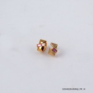 18KGP ROSE CRYSTAL HOOPS