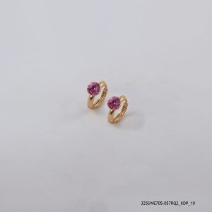 18KGP ROSE CRYSTAL HOOPS