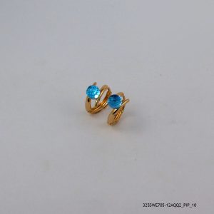 18KGP AQUA CRYSTAL HOOPS