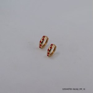 18KGP LITE SIAM CRYSTAL HOOPS