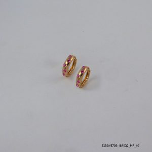 18KGP ROSE CRYSTAL HOOPS