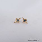 18KGP AQUA CRYSTAL EARRINGS