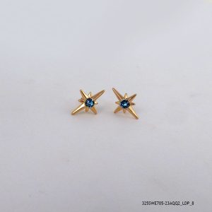18KGP AQUA CRYSTAL EARRINGS