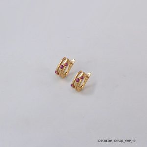 18KGP ROSE CRYSTAL HOOPS