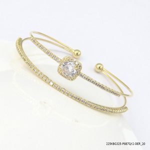 14KGP 2 LINER CRYSTAL BANGLE